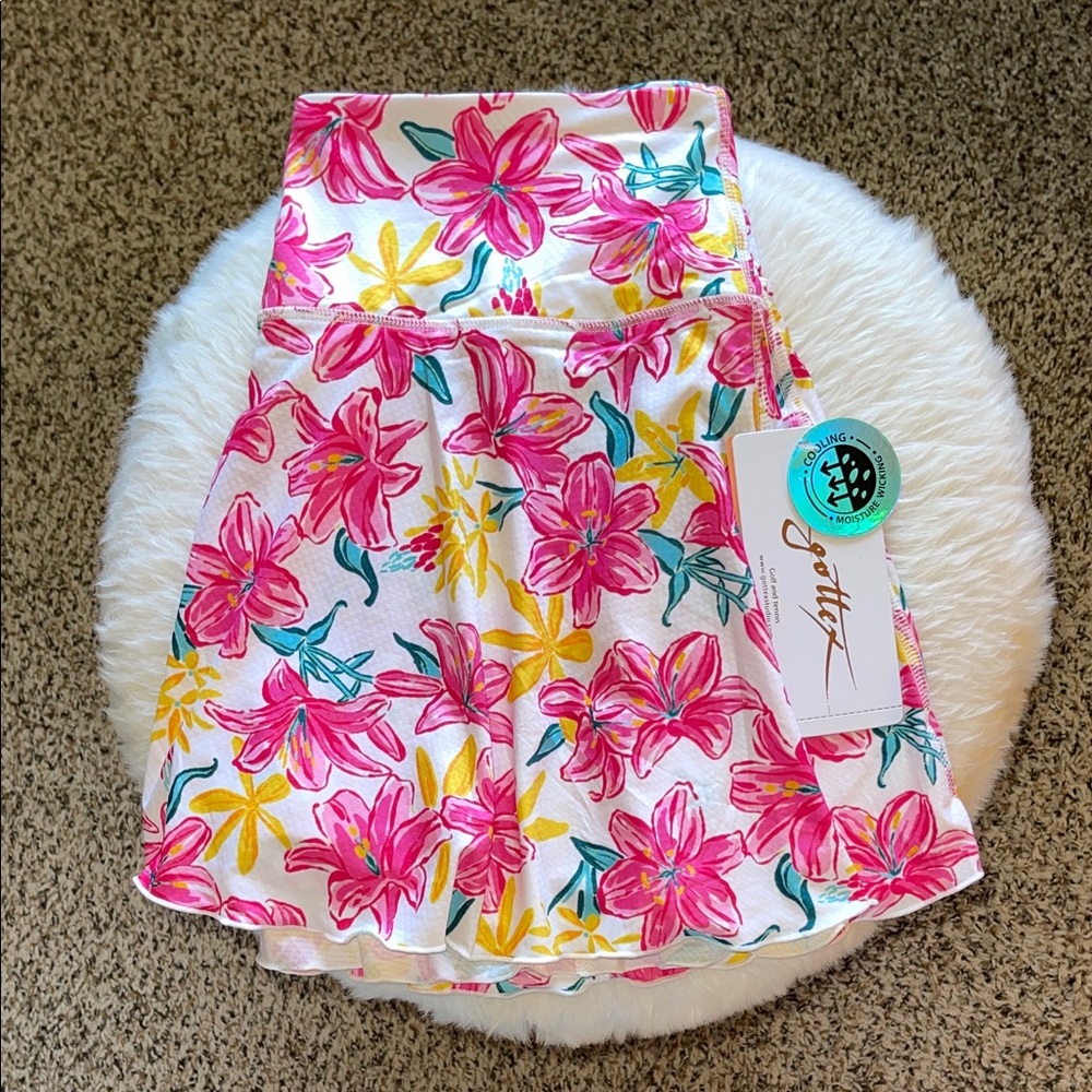 Gottex Floral Athletic Shorts - Pink, Yellow, Blue